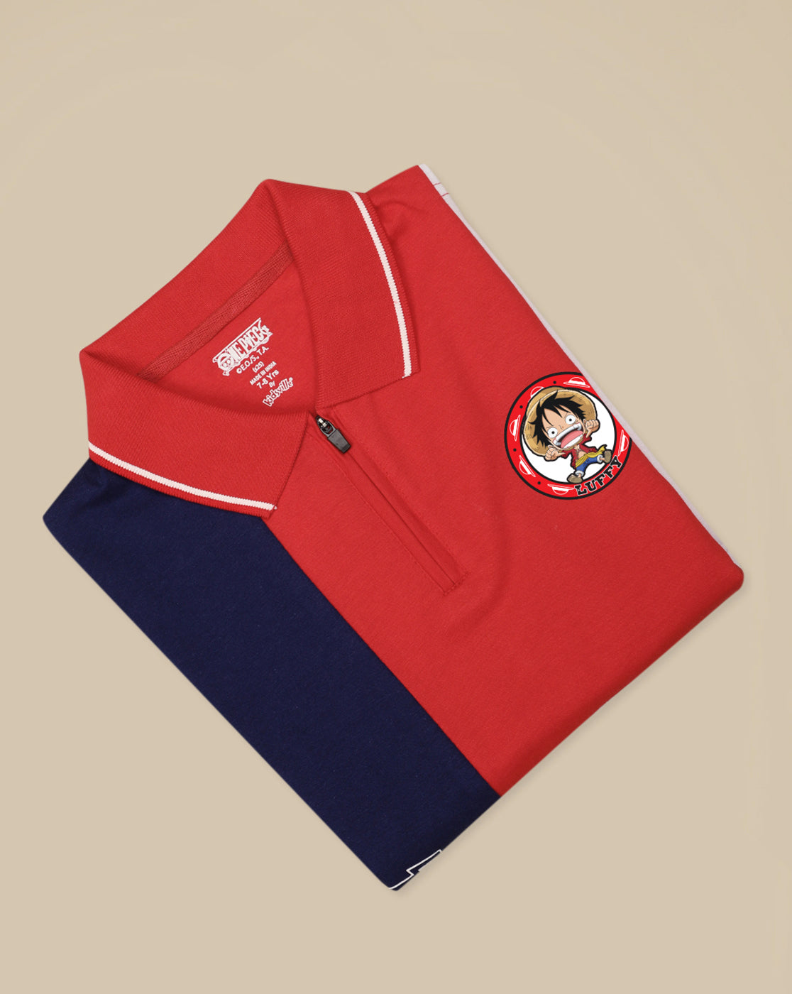 One Piece Printed Regular Fit Polo-T-Shirt For Boys
