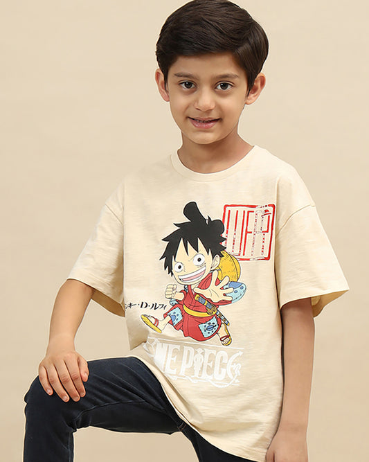 One Piece Printed Oversized Tshirt Boys