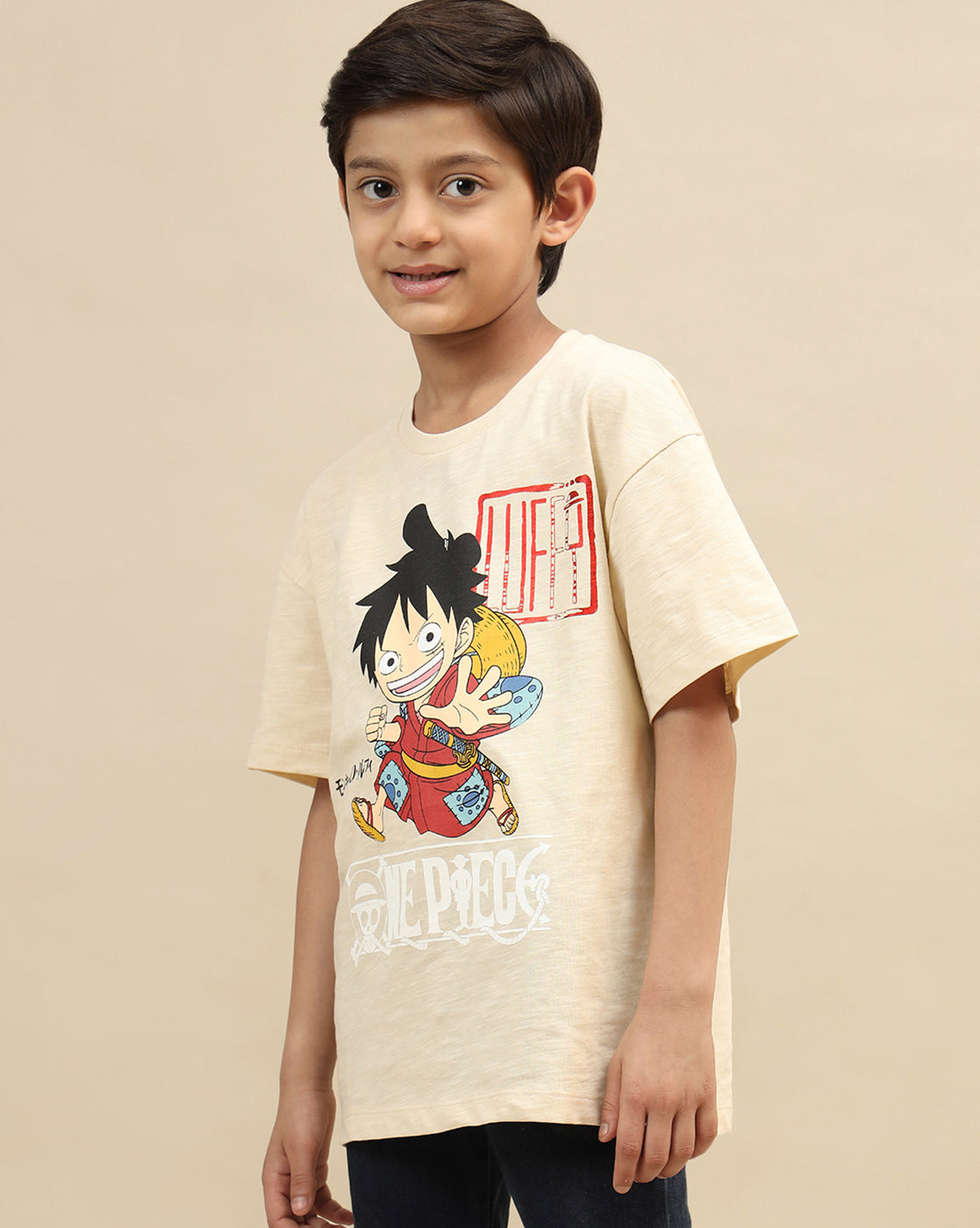 One Piece Printed Oversized Tshirt Boys