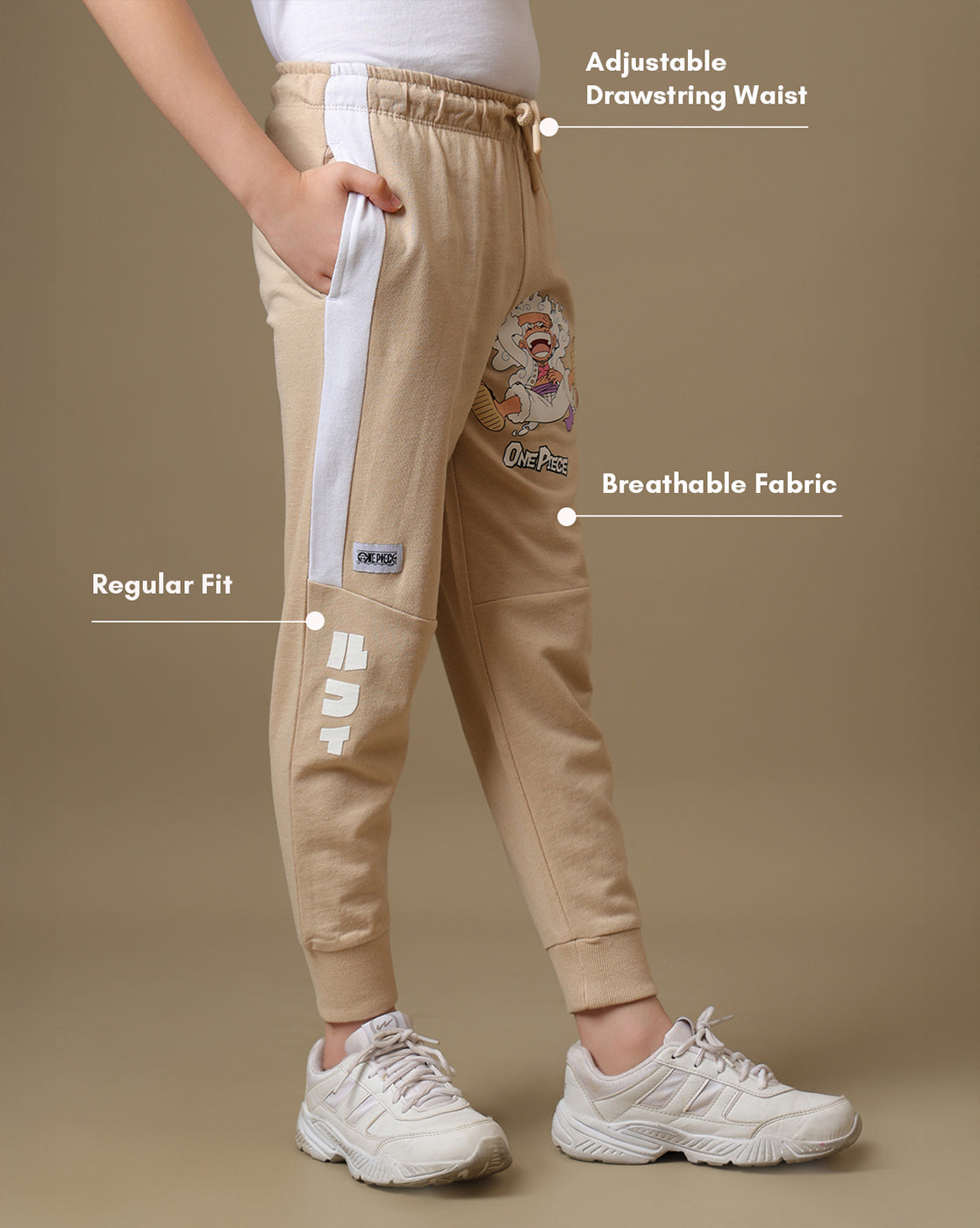 One Piece Printed Regular Fit Joggers For Boys