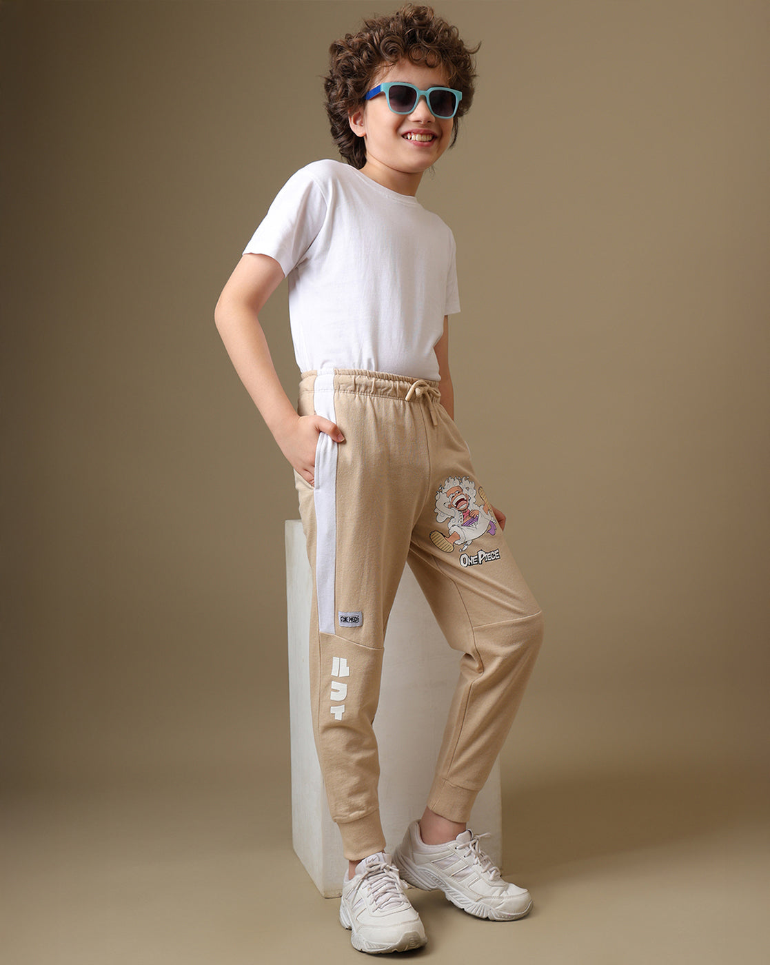 One Piece Printed Regular Fit Joggers For Boys