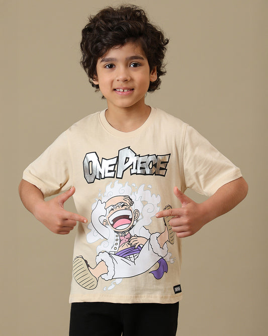 One Piece Luffy Gear 5 Printed Regular Fit Tshirt For Boys