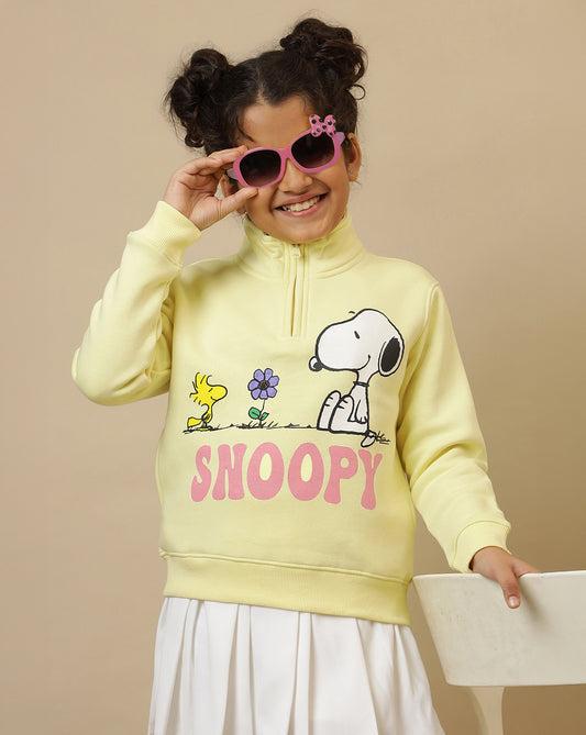 Peanuts Printed Regular Fit Sweatshirt For Girls