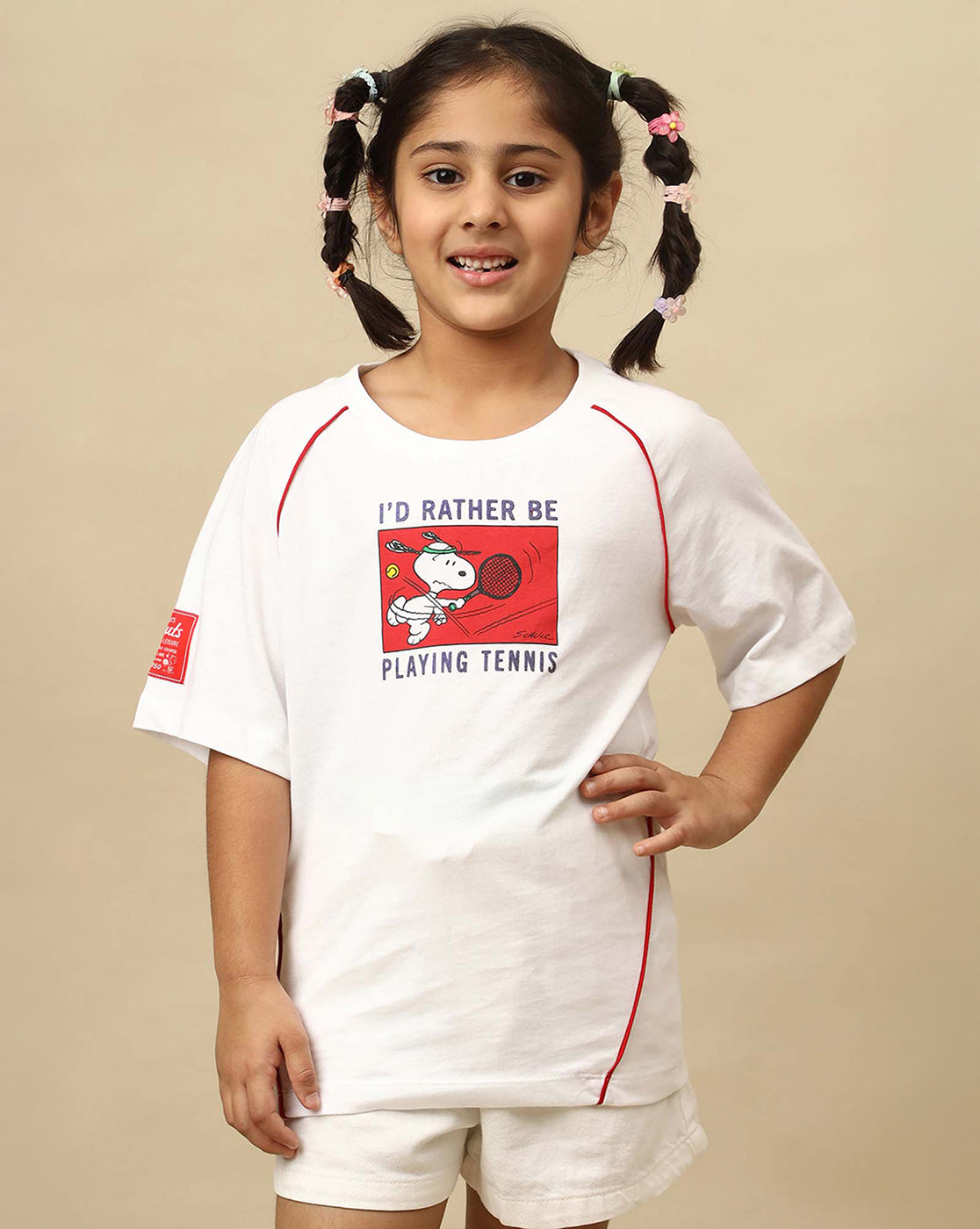 Peanuts Printed Oversized Tshirt For Girls