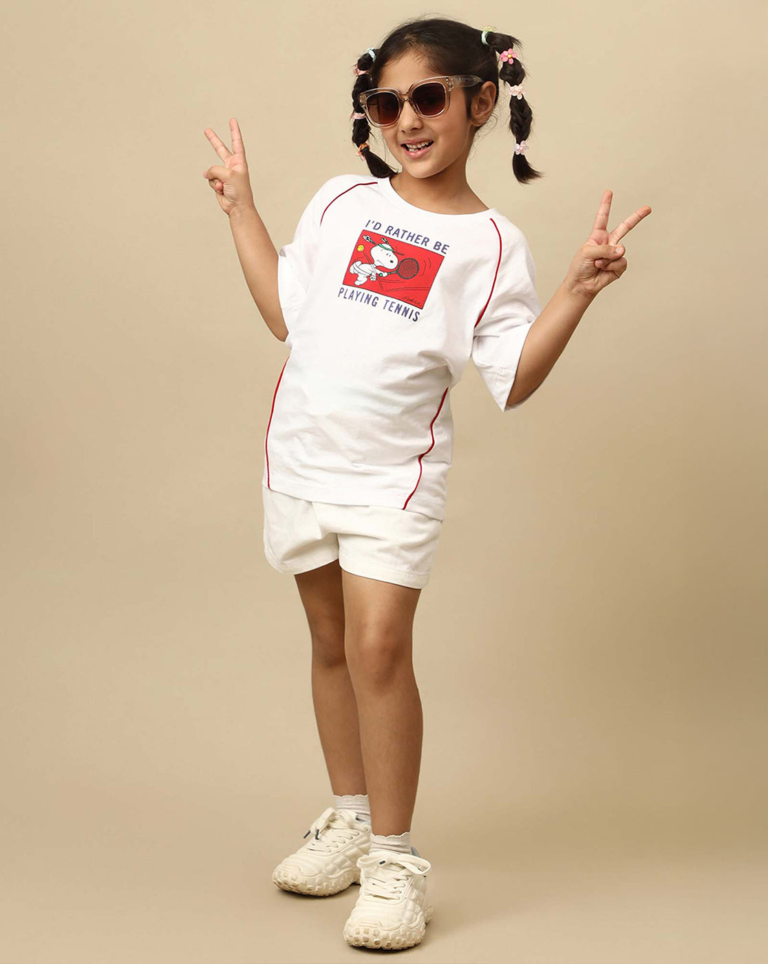 Peanuts Printed Oversized Tshirt For Girls