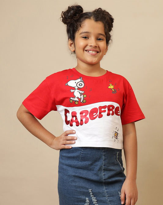 Peanuts Printed Boxy Fit Tshirt For Girls