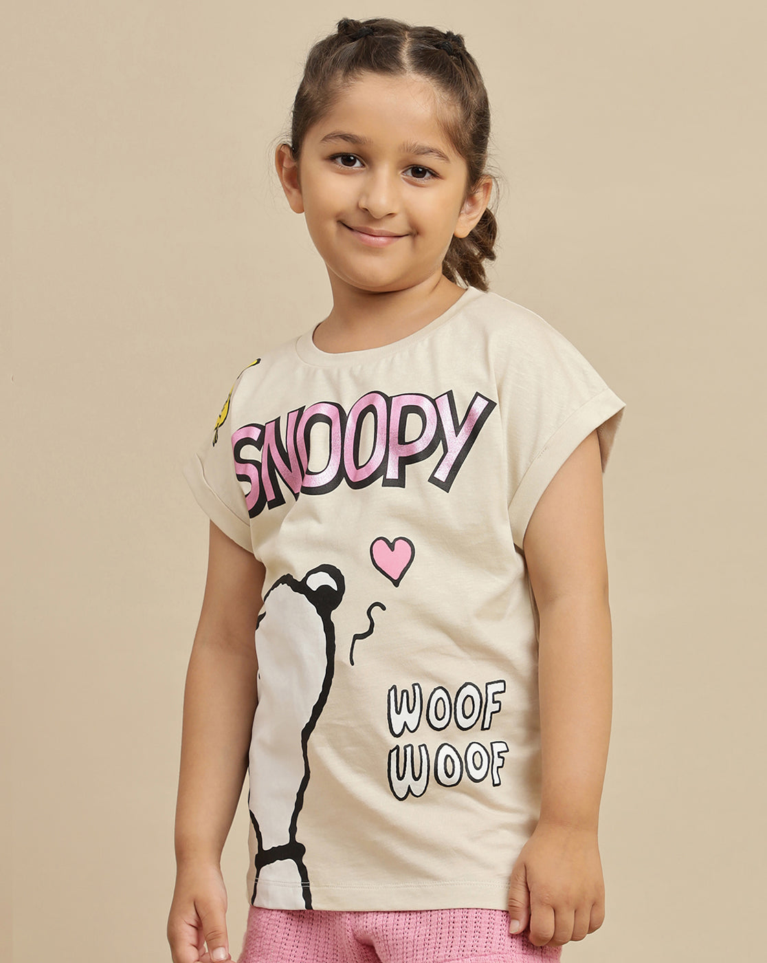 Snoopy Printed Oversized Tshirt For Girls
