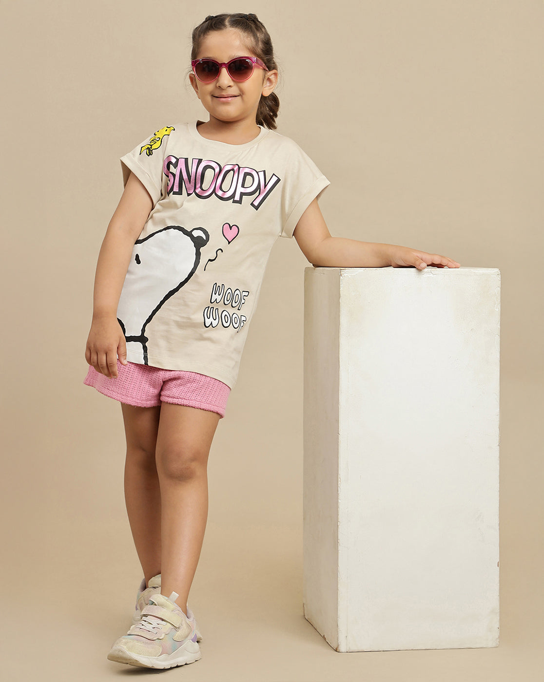 Snoopy Printed Oversized Tshirt For Girls