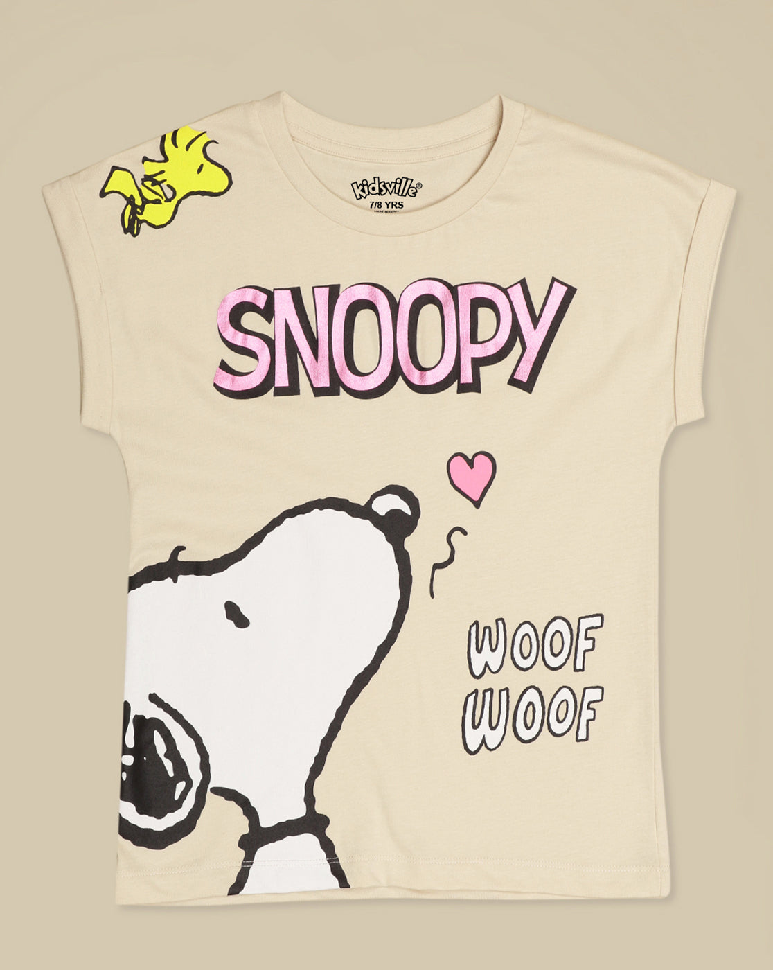 Snoopy Printed Oversized Tshirt For Girls