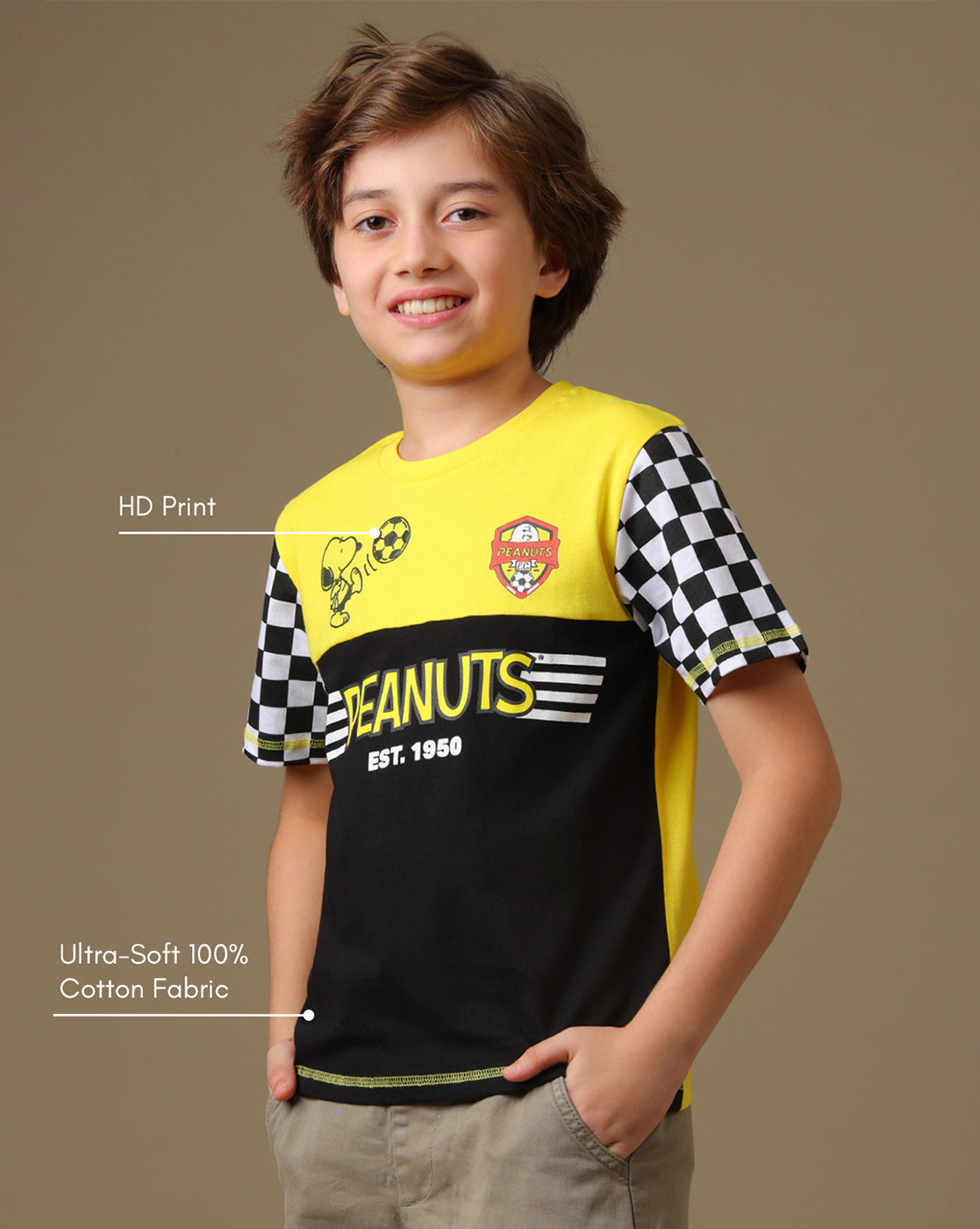 Peanuts Printed Regular Fit Tshirt For Boys