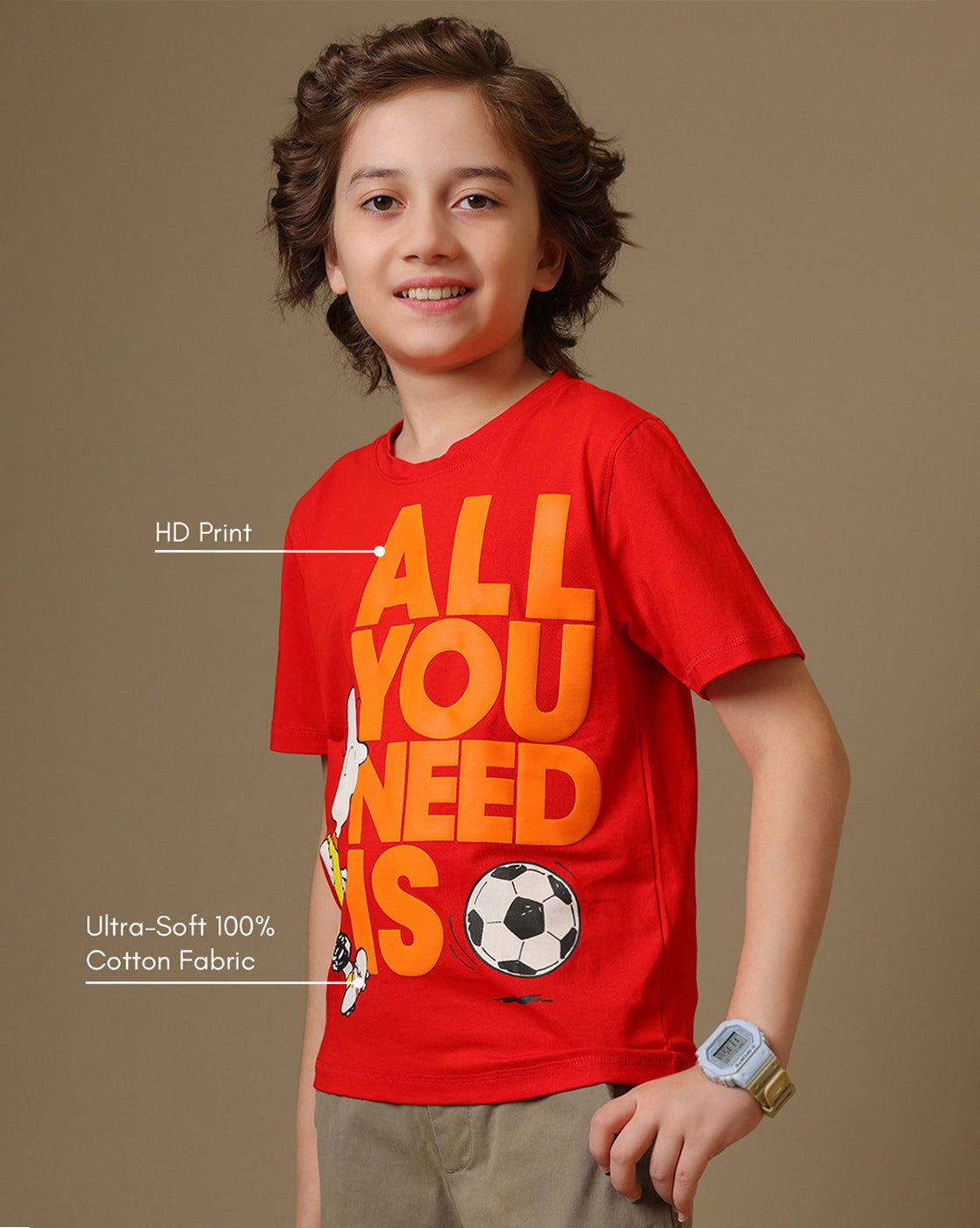Peanuts Printed Regular Fit Tshirt For Boys