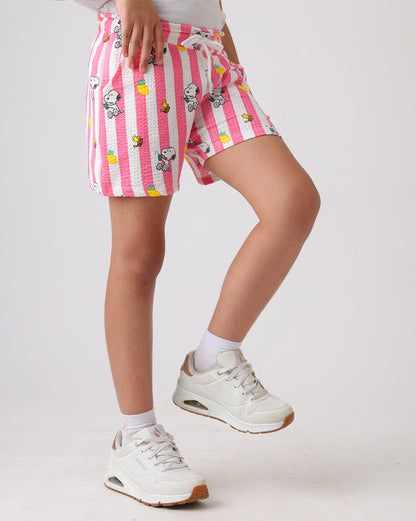 Peanuts Snoopy Regular Fit Shorts Girls