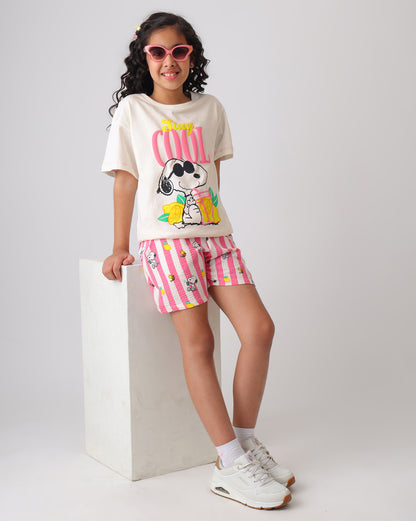 Peanuts Snoopy Regular Fit Shorts Girls