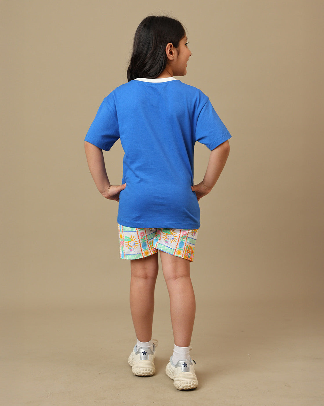 Peanuts Printed Regular Fit Tshirt & Shorts Co-Ords Set For Girls