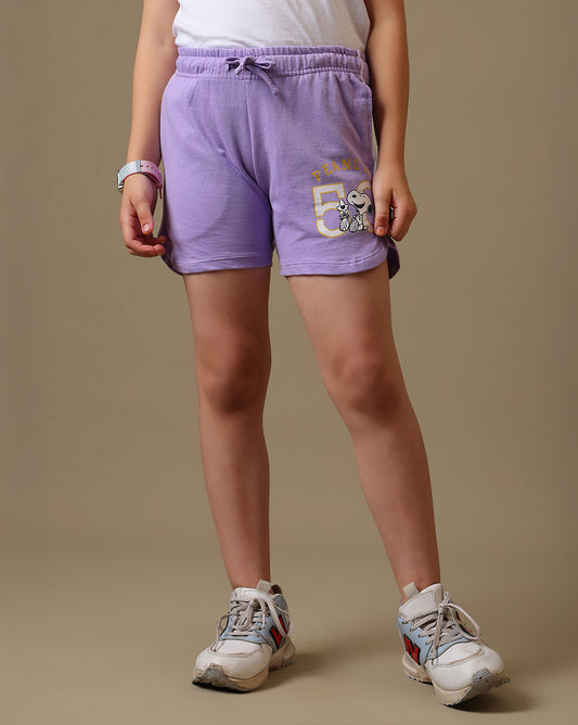 Peanuts Snoopy Printed Relaxed Fit Shorts For Girls
