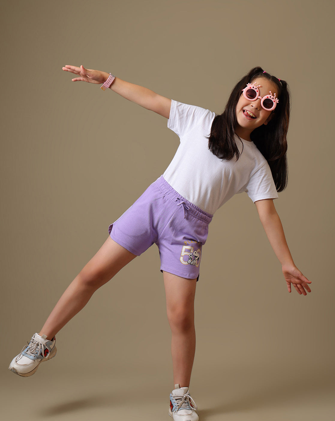Peanuts Snoopy Printed Relaxed Fit Shorts For Girls