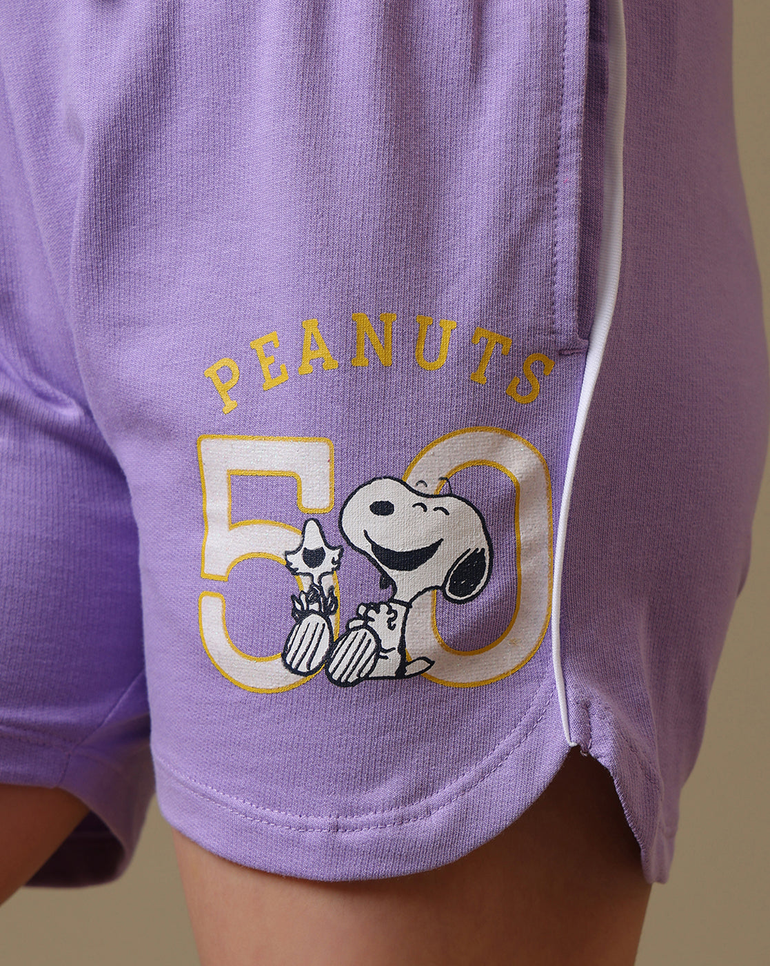 Peanuts Snoopy Printed Relaxed Fit Shorts For Girls