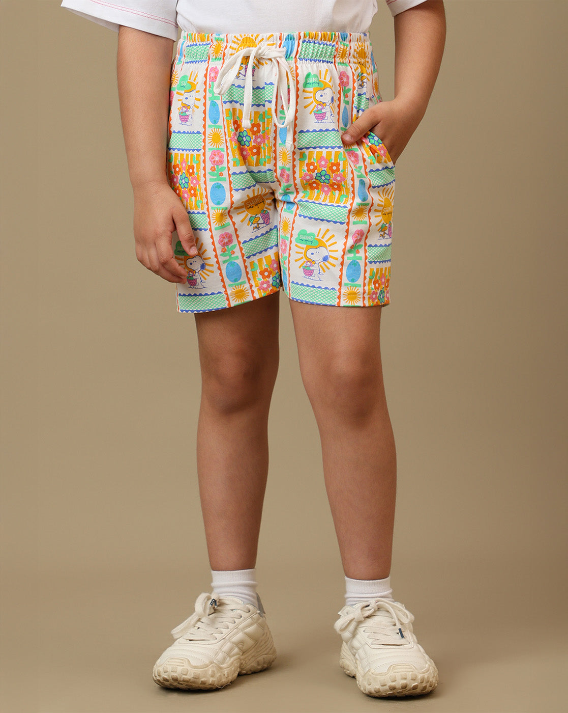 Peanuts Printed Regular Fit Shorts For Girls