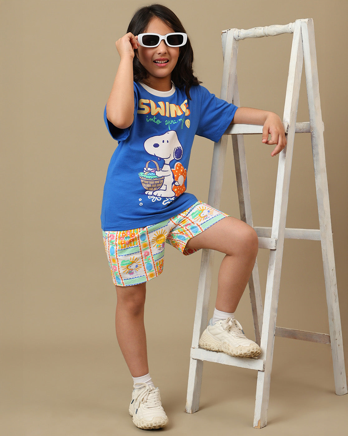 Peanuts Printed Regular Fit Shorts For Girls