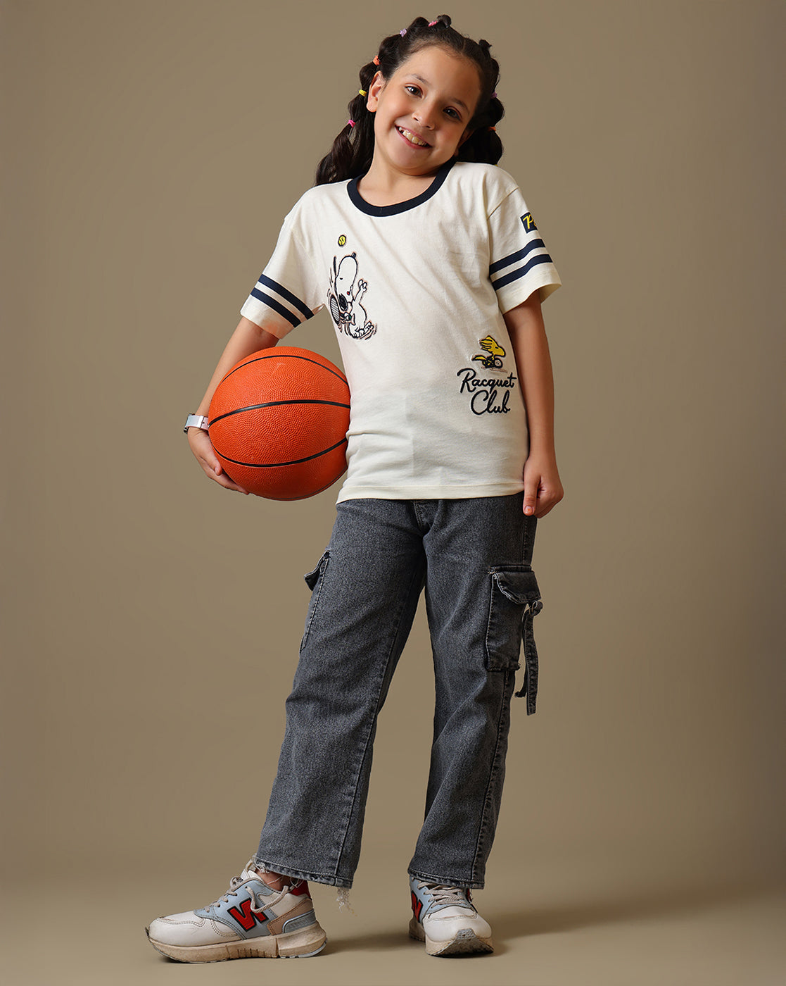 Peanuts Snoopy Embroidered Relaxed Fit T-shirt For Girls