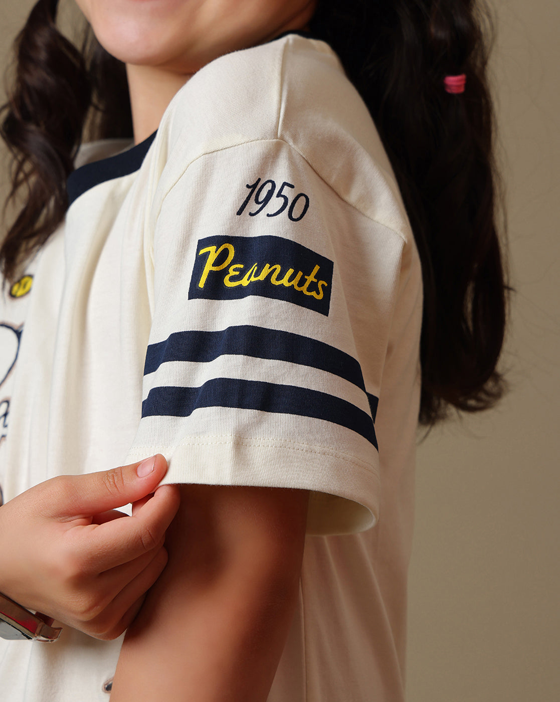 Peanuts Snoopy Embroidered Relaxed Fit T-shirt For Girls