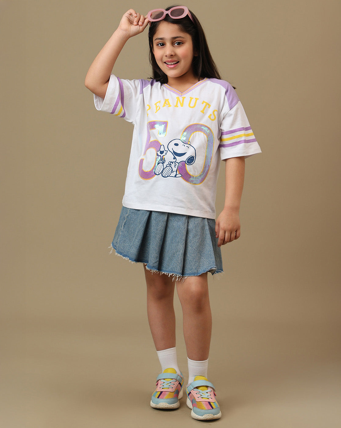 Peanuts Printed Boxy Fit Tshirt For Girls
