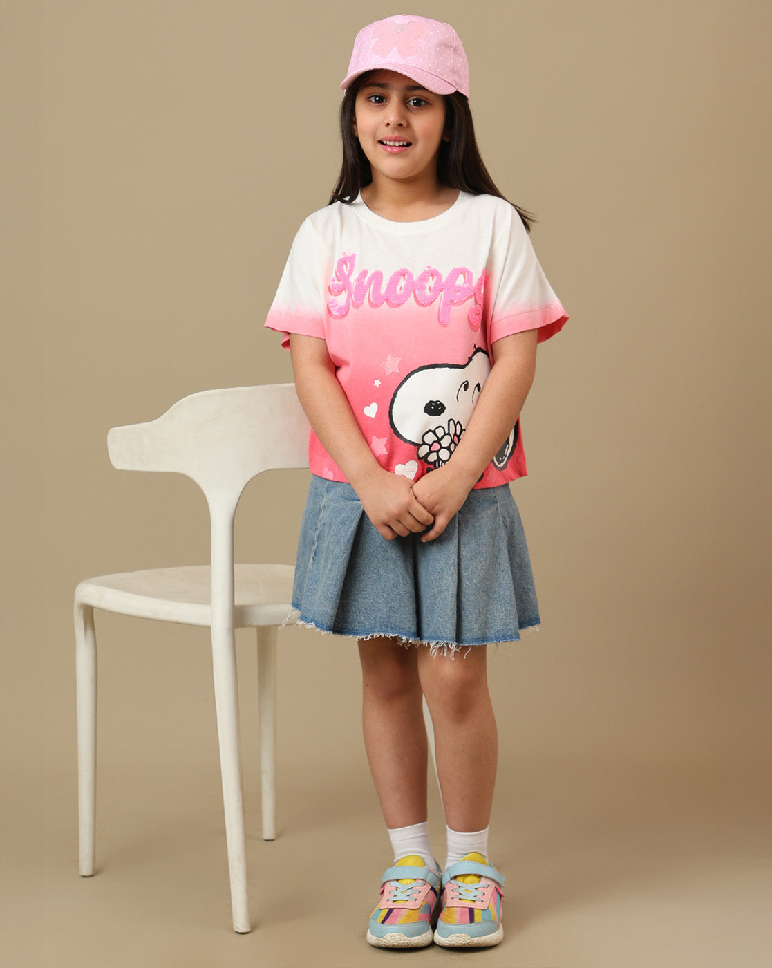 Peanuts Printed Boxy Fit Tshirt For Girls