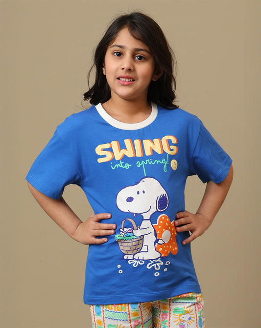 Peanuts Printed Relaxed Fit Tshirt For Girls