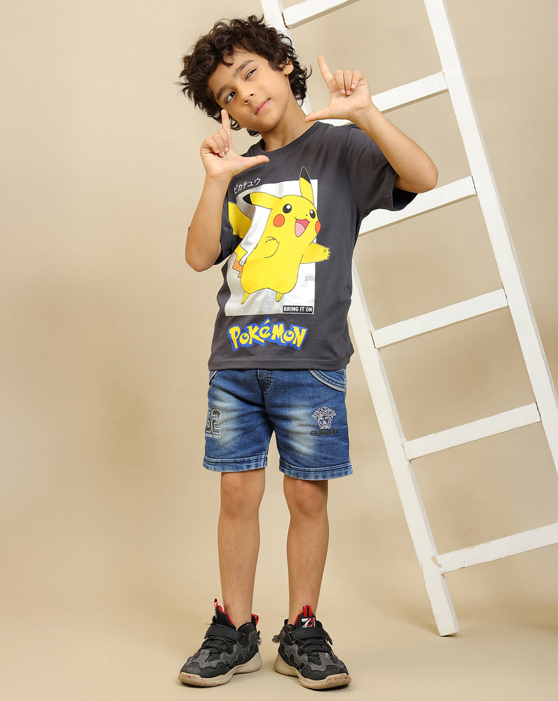 Pokemon Printed Regular Fit Tshirt For Boys