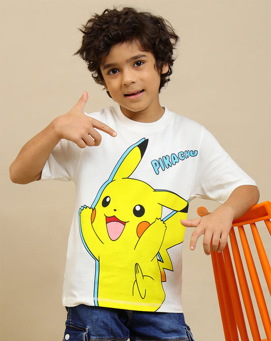 Pokemon Printed Regular Fit Tshirt For Boys