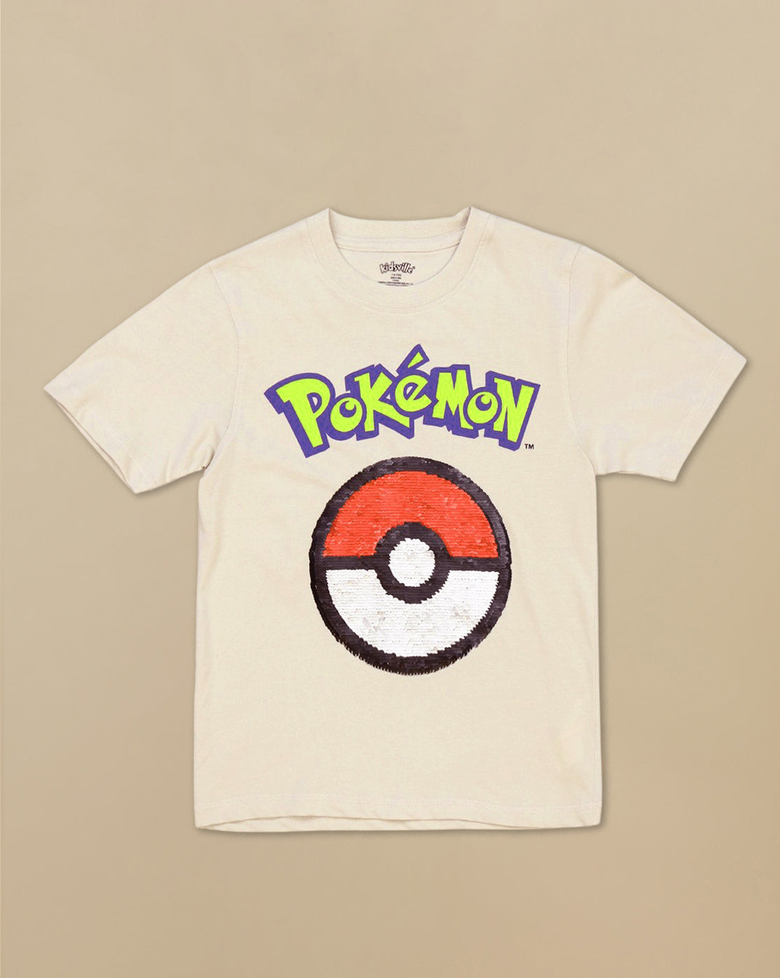 Pokemon Printed Regular Fit Reversible Sequin Tshirt For Boys
