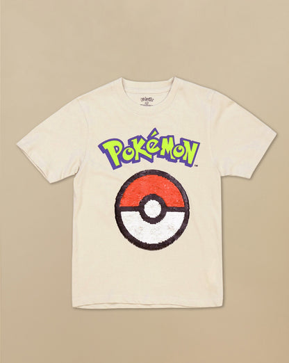 Pokemon  Regular Fit Reversible Sequin Tshirt  Boys