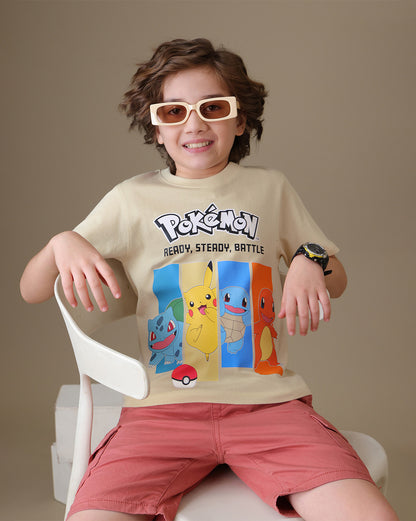 Pokemon Pikachu  Regular Fit Tshirt  Boys
