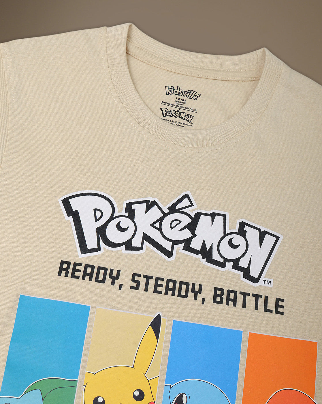 Pokemon Pikachu  Regular Fit Tshirt  Boys
