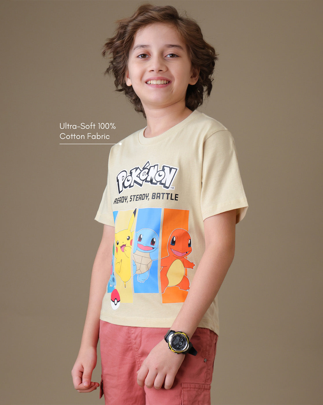 Pokemon Pikachu  Regular Fit Tshirt  Boys
