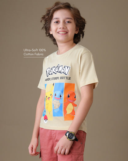 Pokemon Pikachu  Regular Fit Tshirt  Boys