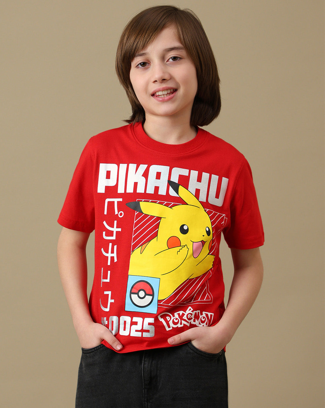Pokemon Graphic Printed Regular Fit Tshirt For Boys