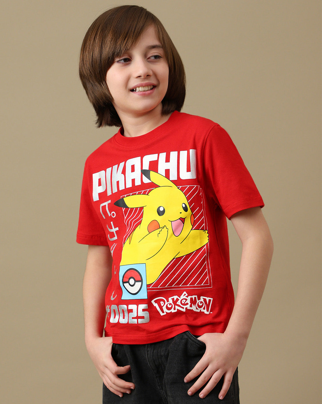 Pokemon Graphic Printed Regular Fit Tshirt For Boys