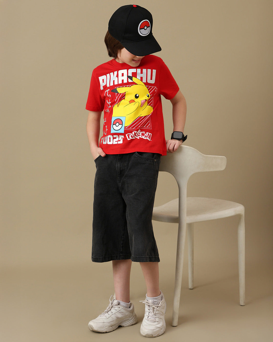 Pokemon Graphic Printed Regular Fit Tshirt For Boys
