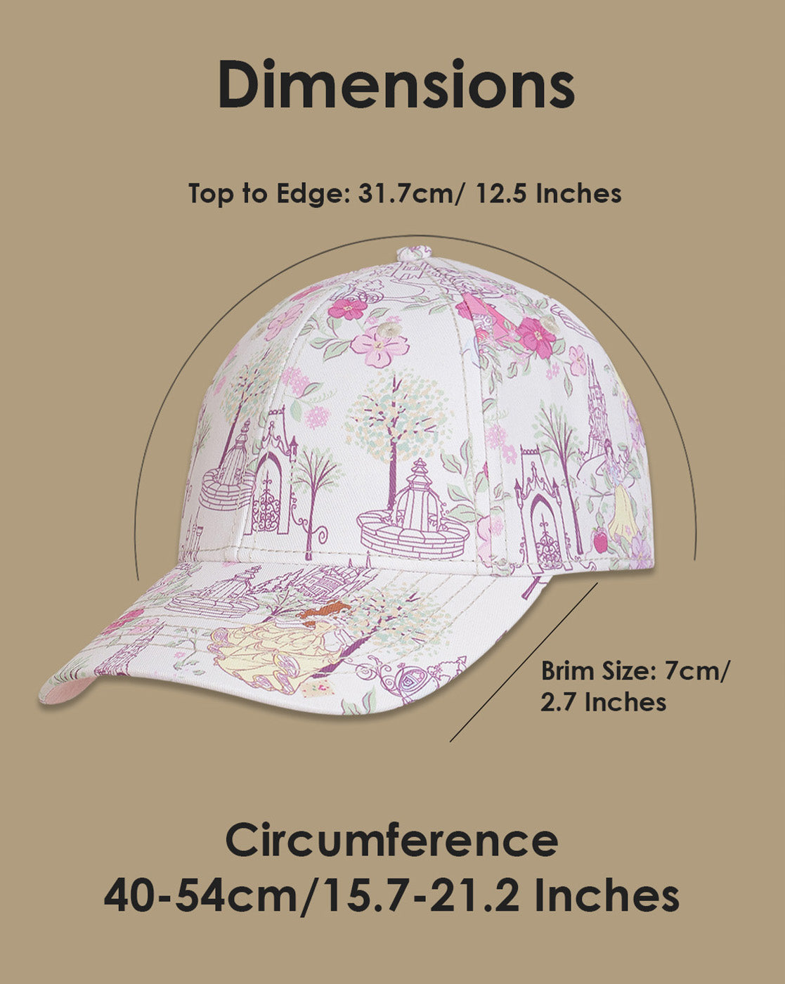 Disney Princess printed Caps for Girls