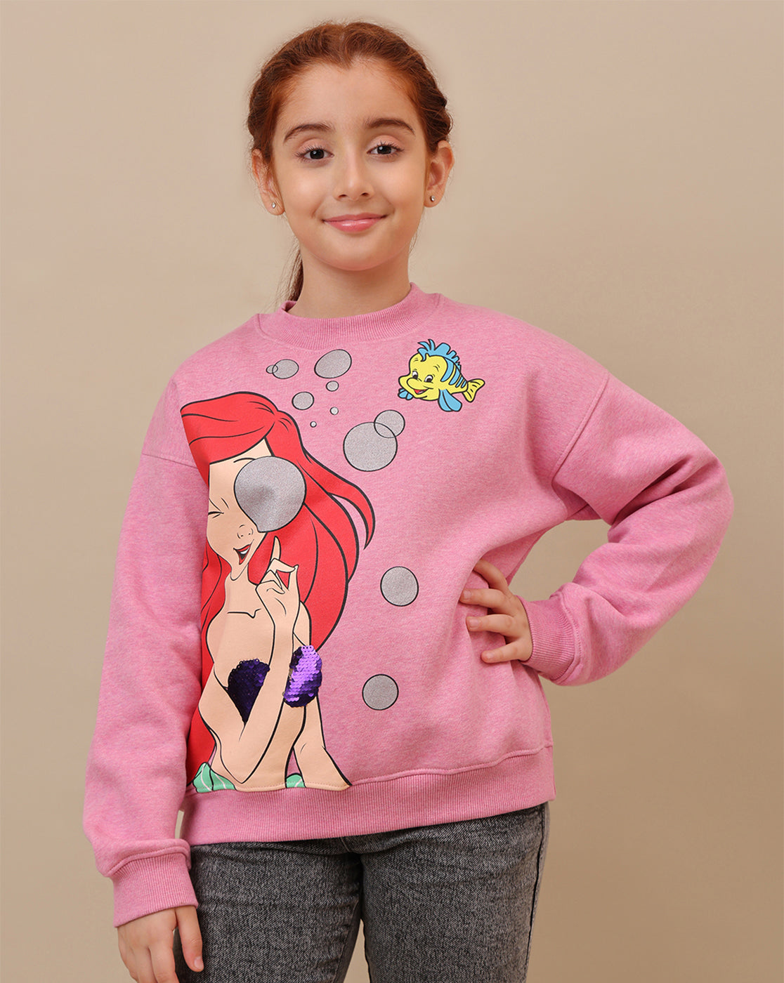 Disney Princess Printed Oversized Sweatshirt For Girls