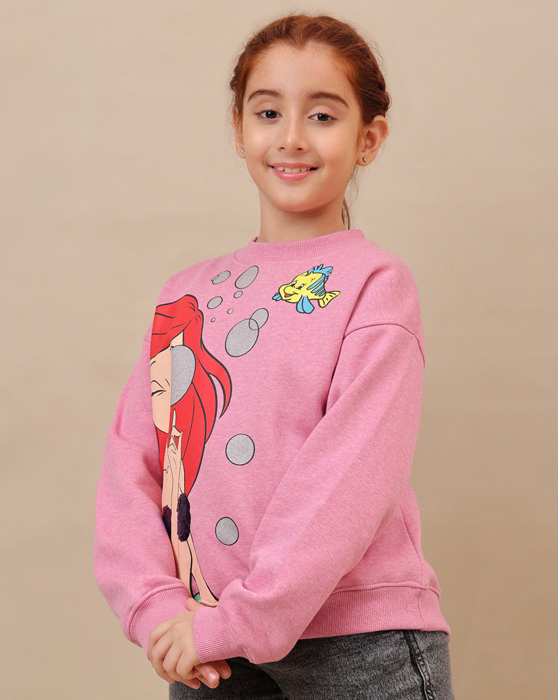 Disney Princess Printed Oversized Sweatshirt For Girls
