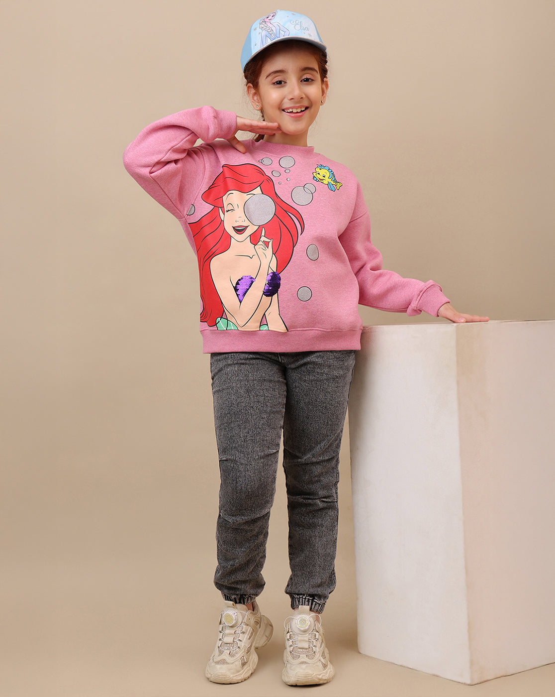 Disney Princess Printed Oversized Sweatshirt For Girls
