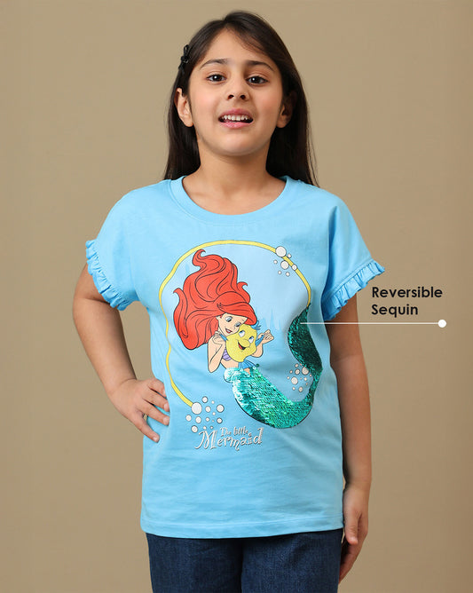 Disney Princess Printed Relaxed Fit Tshirt For Girls