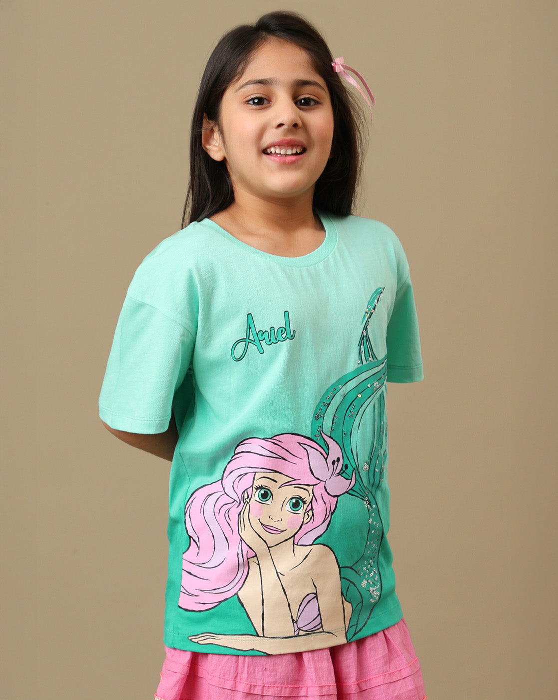 Disney Princess Printed Relaxed Fit Tshirt For Girls