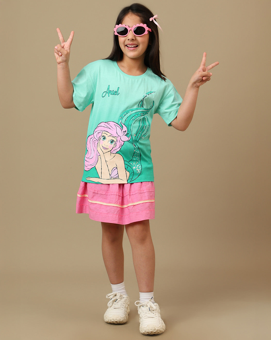 Disney Princess Printed Relaxed Fit Tshirt For Girls