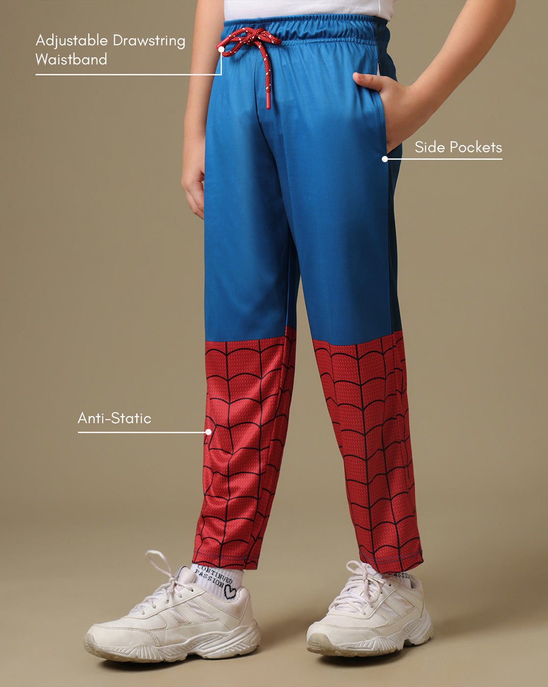 Spiderman  Printed Regular Fit T-Shirt and Joggers For Boys