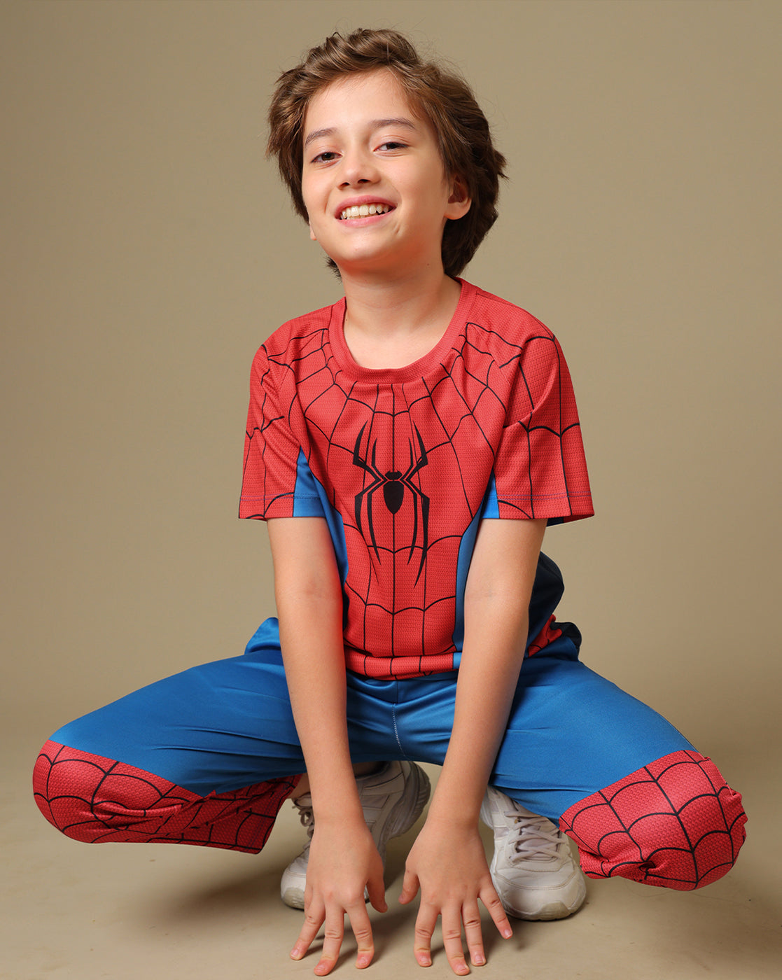 Spiderman  Printed Regular Fit T-Shirt and Joggers For Boys