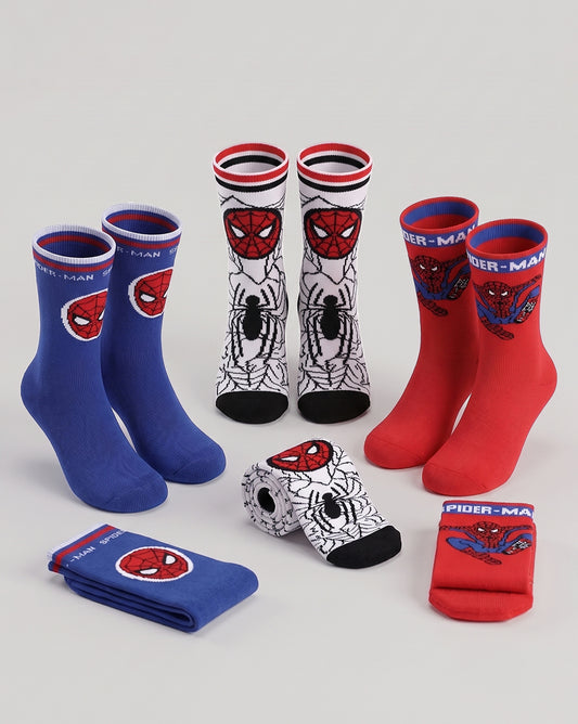 Pack of 3 Spiderman Above Ankle-Length Socks Unisex