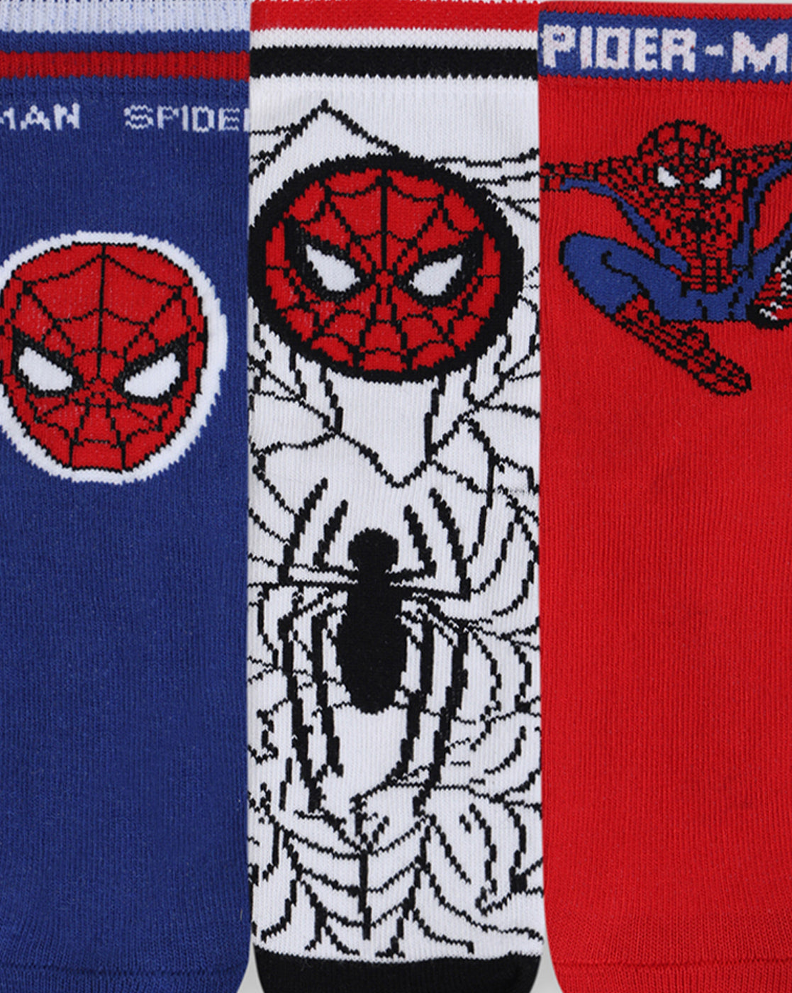 Pack of 3 Spiderman Above Ankle-Length Socks Unisex
